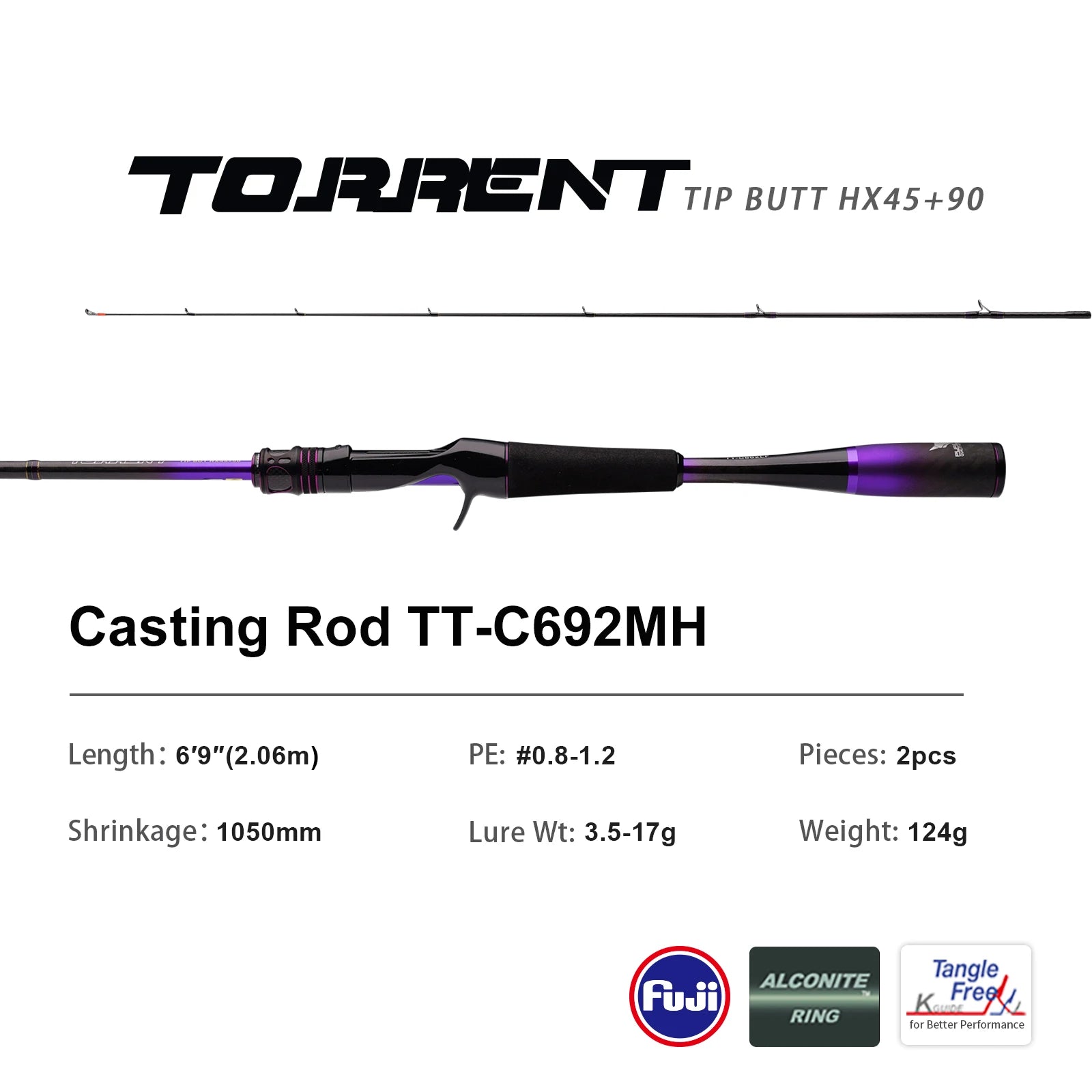 HookUpCo. PureLure Torrent High Carbon Fishing Rod - HookUpCo.