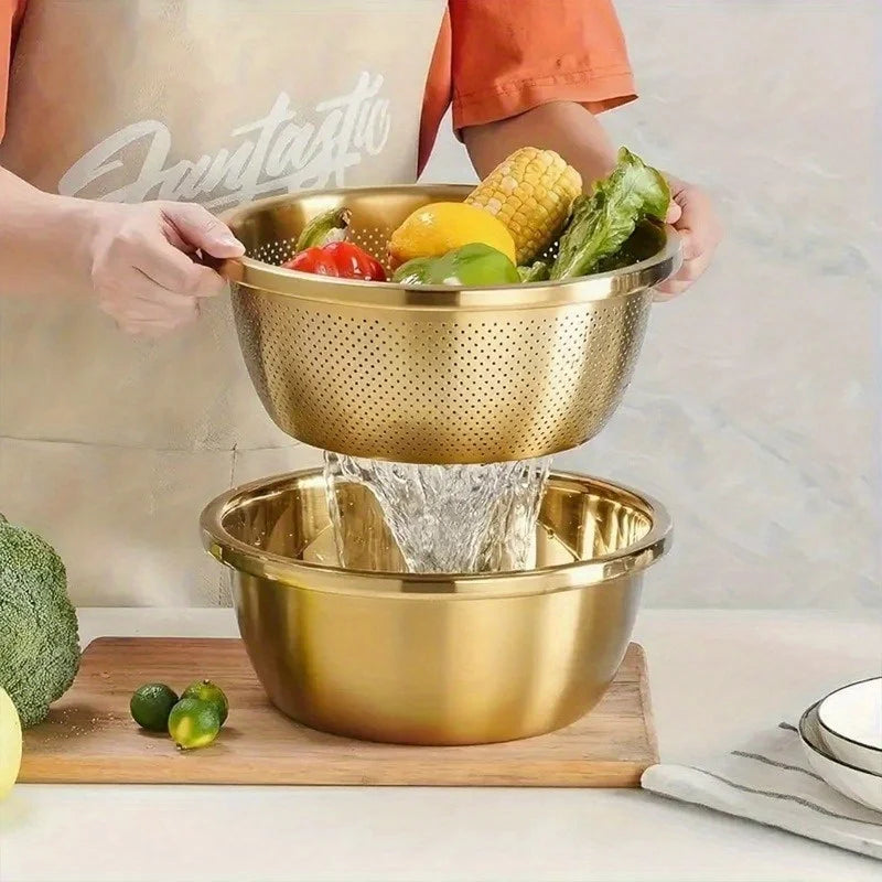 Stainless Steel Strainer Steamer Set