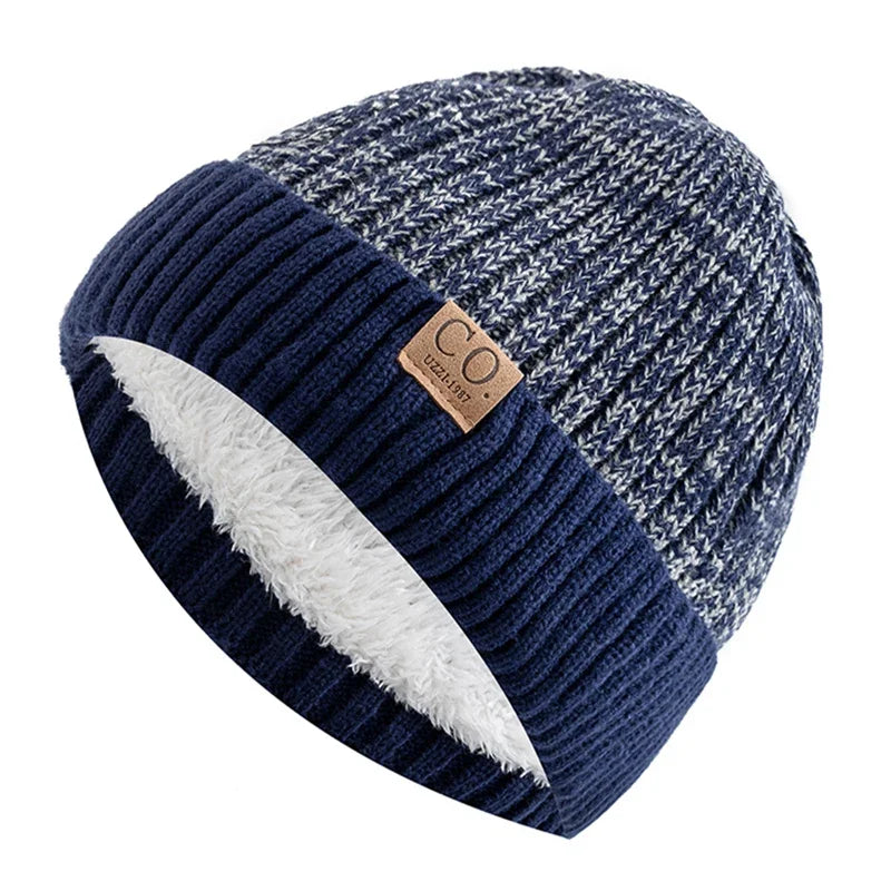 Two-Tone Fur Lined Winter Beanie Hat
