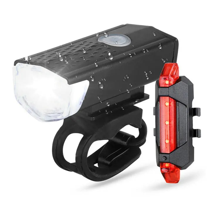 Rechargeable LED Bicycle Light Set for Night Safety Riding