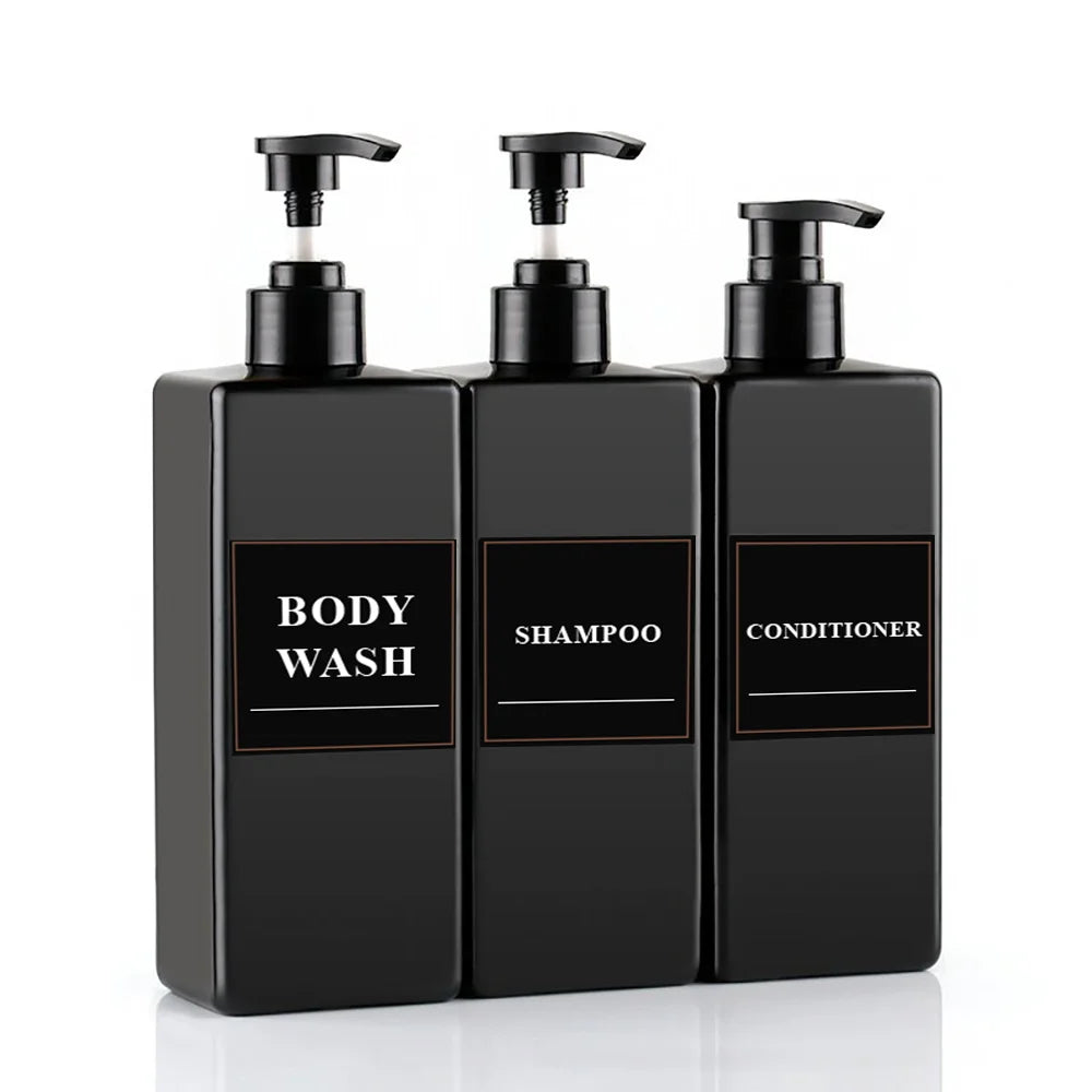 HookUpCo. 3-Pack Reusable Soap Dispenser Bottles