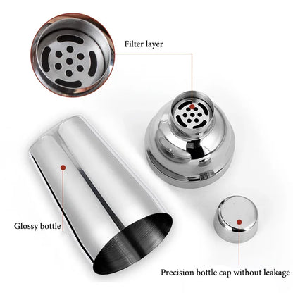 HookUpCo. Stainless Steel Cocktail Shaker Set