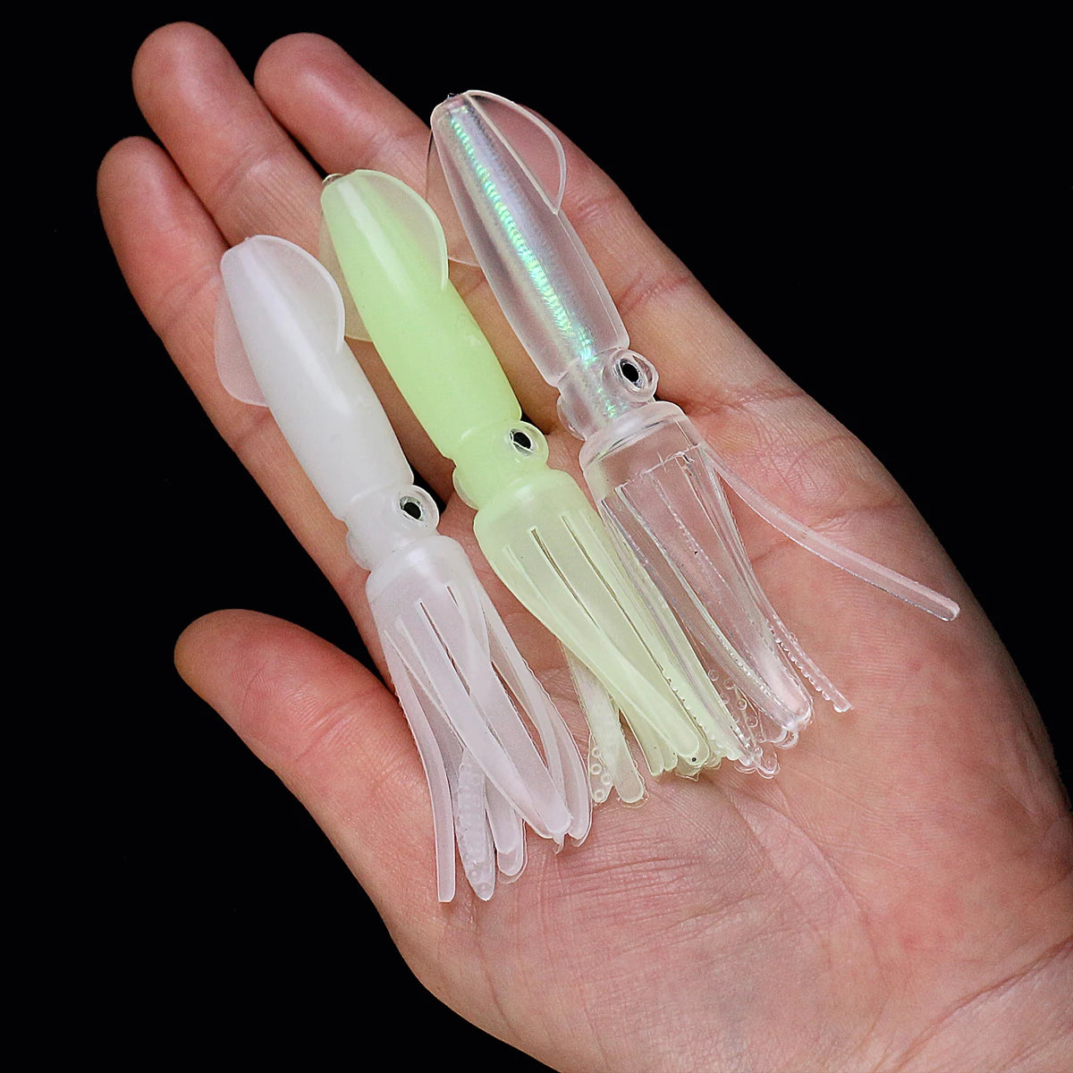 Squid Lifelike Glow Fishing Lure Set for Saltwater & Freshwater - 3 Pack