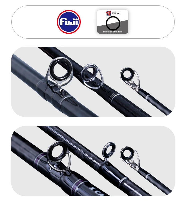 PURELURE FIAMMA Cork Handle Spinning Rod Casting Combo High Carbon Universal Long Throwing Fishing Rod FUJI Ring Fast