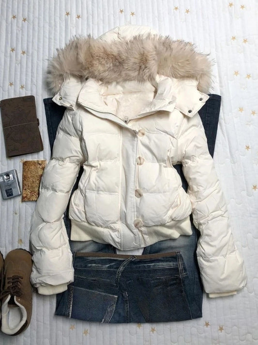 HookUpCo. Vintage Faux Fur Hooded Winter Jacket for Women