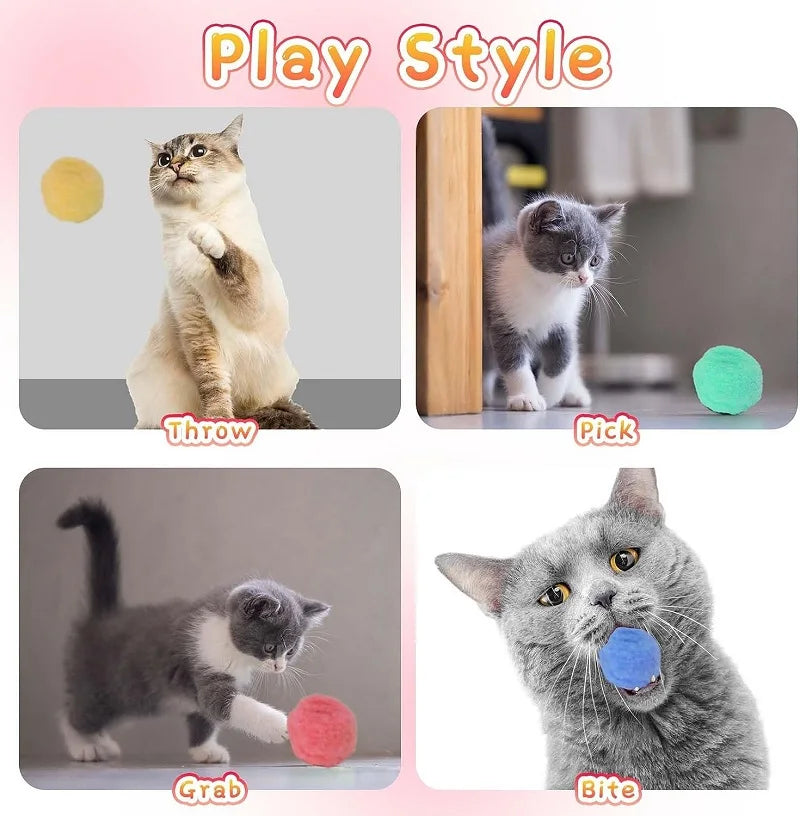 Interactive Plush Ball Cat Toy with Mini Shooting Gun