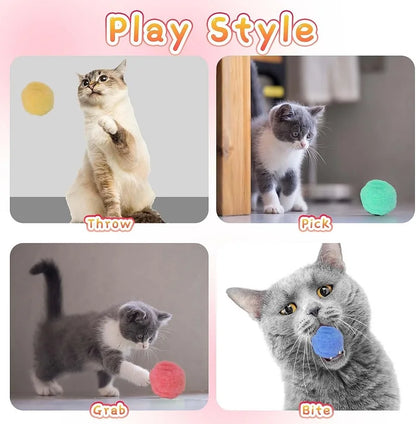 Interactive Plush Ball Cat Toy with Mini Shooting Gun