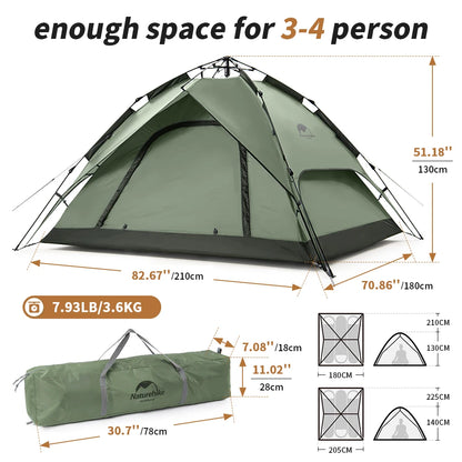HookUpCo. Waterproof 3-Person Automatic Camping Tent - HookUpCo.