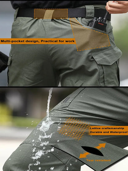 Premium Tactical Cargo Pants Men's Casual Outdoor Climbing Hiking Camping Multi-Pocket Long Pants