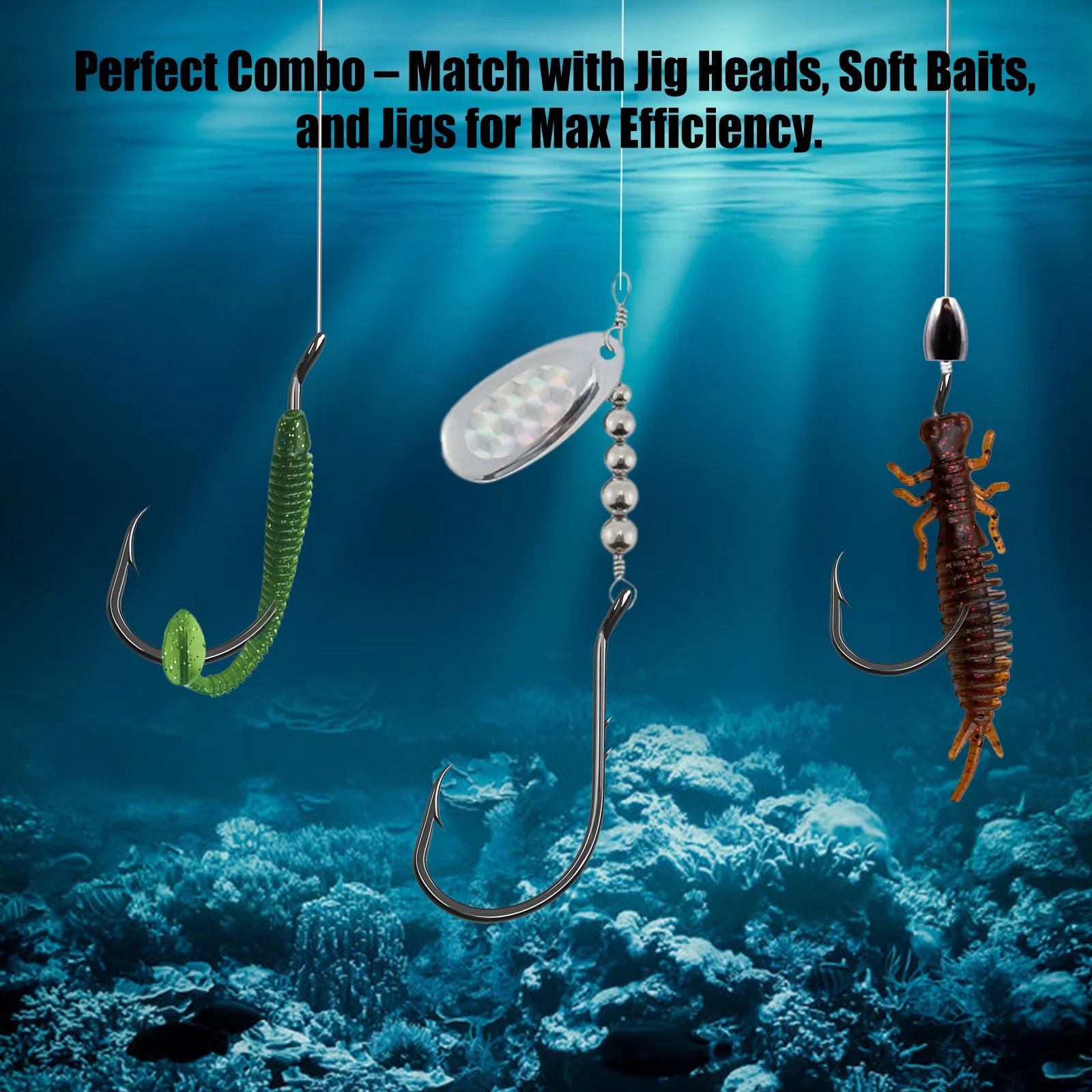 HookUpCo. High Carbon Steel Fishing Hooks 50-200Pcs - HookUpCo.