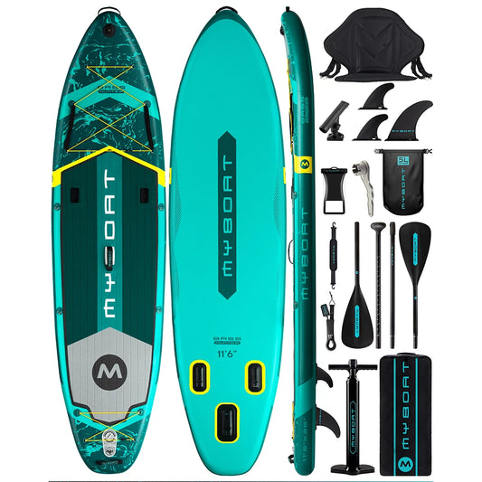 HookUpCo. BASS HUNTER Green Inflatable Paddle Board 11'6"