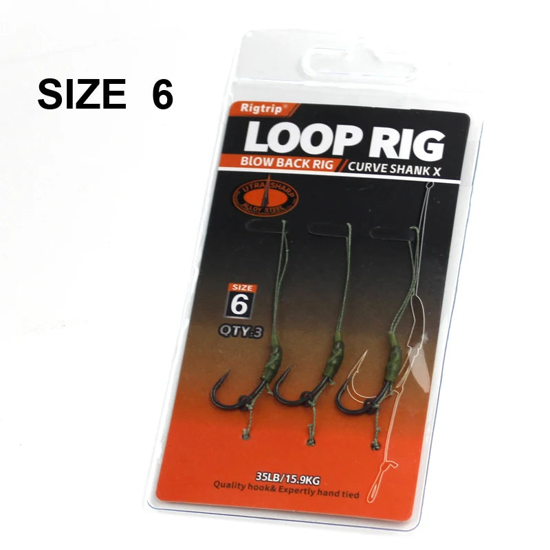 Ready-Tied Carp Fishing Rigs with Soft Hook Links