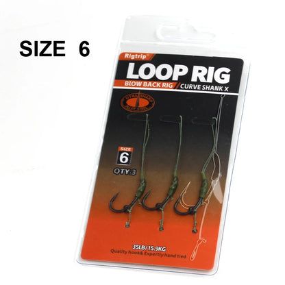Ready-Tied Carp Fishing Rigs with Soft Hook Links