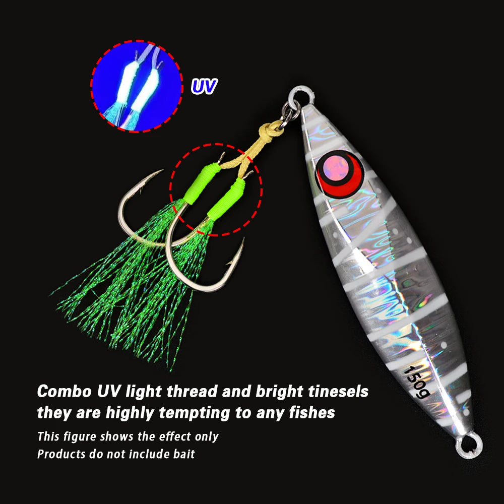 HookUpCo. 10Pcs Metal Jigging Tail Assist Hooks - HookUpCo.