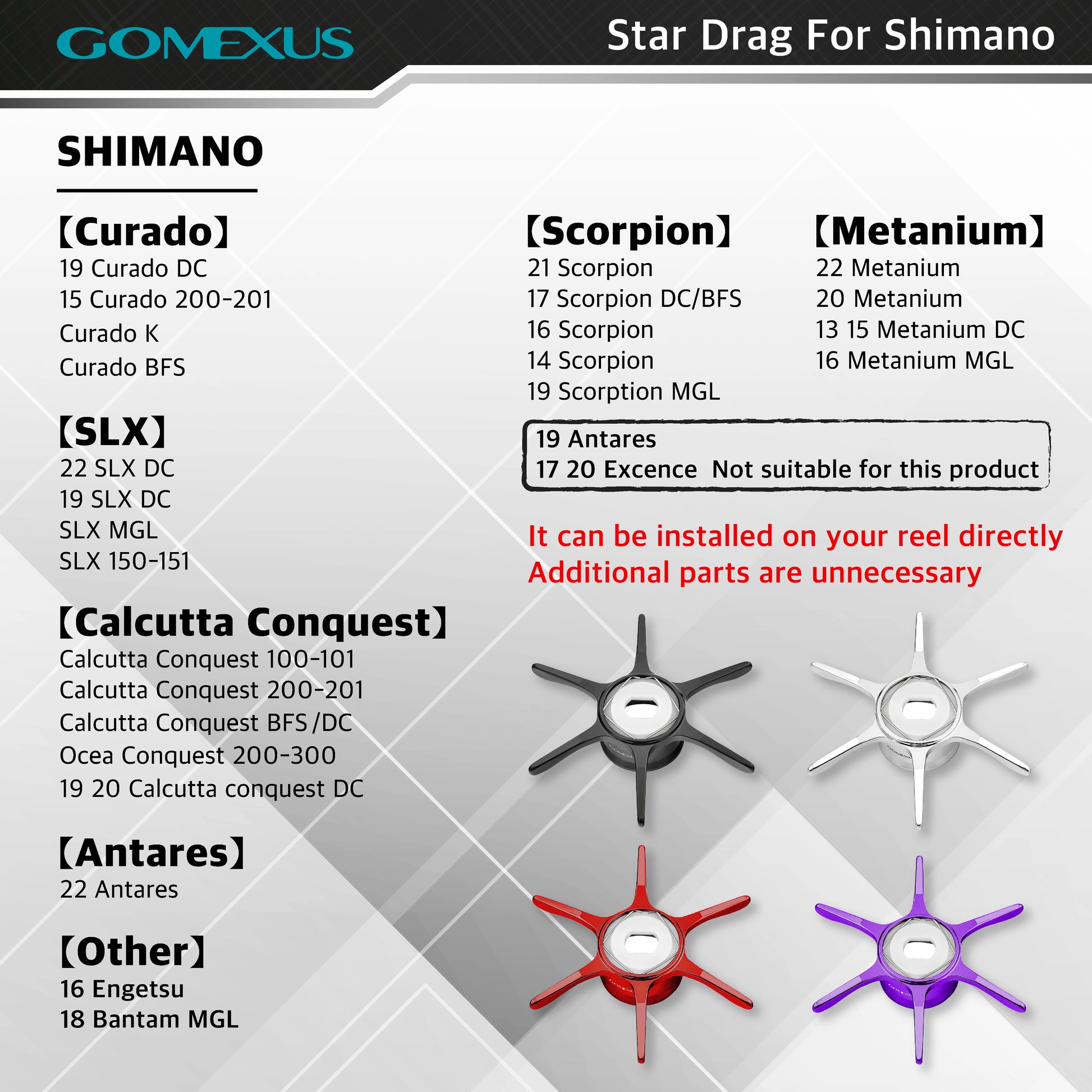 HookUpCo. Aluminum Star Drag for Baitcasting Reels - HookUpCo.