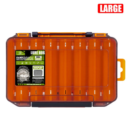 Double-Sided Fishing Tackle Box with 14 Compartments