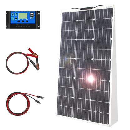 100W Monocrystalline Solar Panel Kit for RV Camping Use