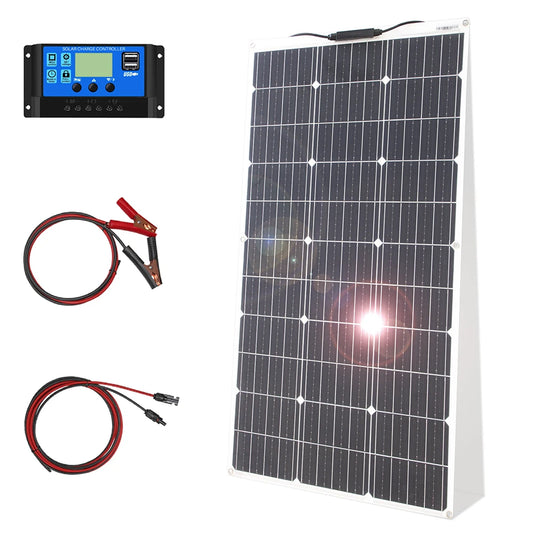 100W Monocrystalline Solar Panel Kit for RV Camping Use