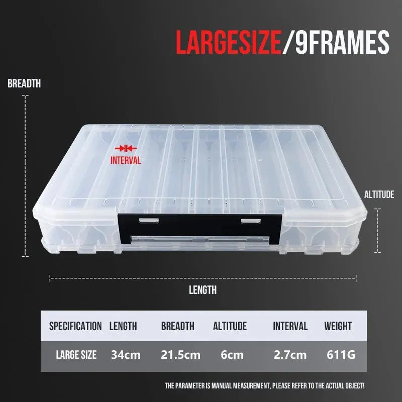 HookUpCo. Double-Sided Large Fishing Tackle Box