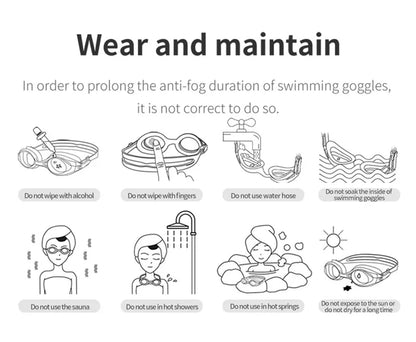 Swimming Goggles Adults Swim Glasses with Earplug Men Women Anti-fog Waterproof Swim Eyewear Pool Diving Training Race Glasses