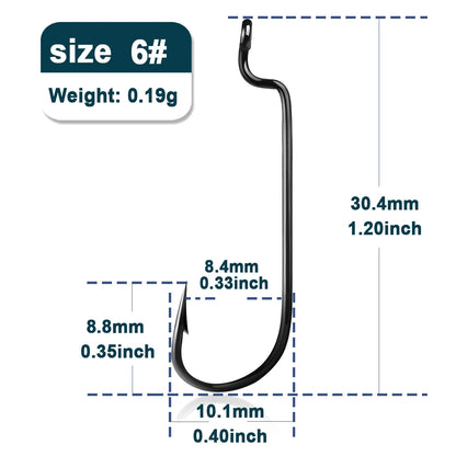 HookUpCo. High Carbon Steel Worm Hooks Set - HookUpCo.