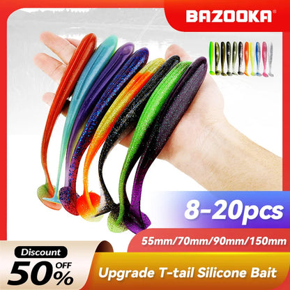 Soft Silicone Shad Worm Fishing Lure for Bass
