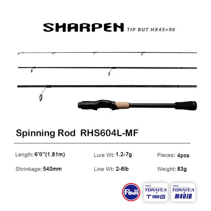 HookUpCo. PureLure Travel Fishing Rods XF/MF Action - HookUpCo.