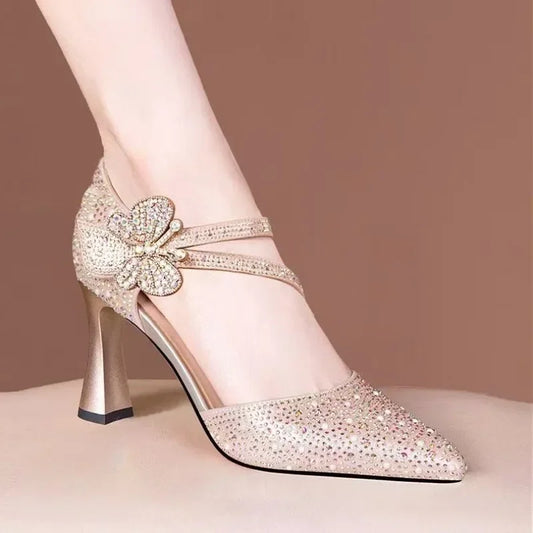 Elegant Hollow Pointed Toe High Heels Sandals for Women