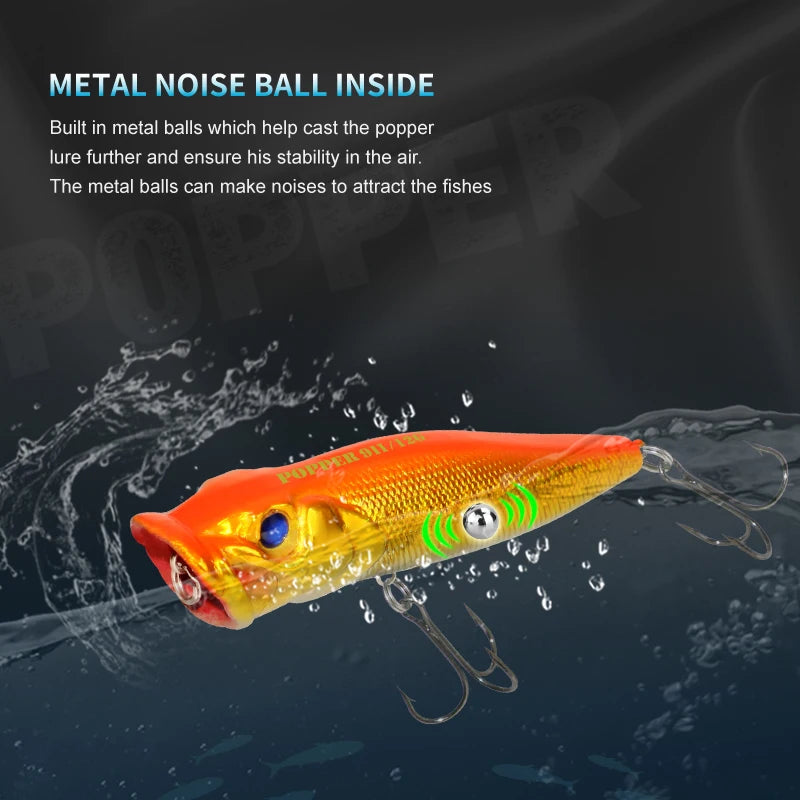 HookUpCo. 12.5g Floating Popper for Pike Fishing - HookUpCo.