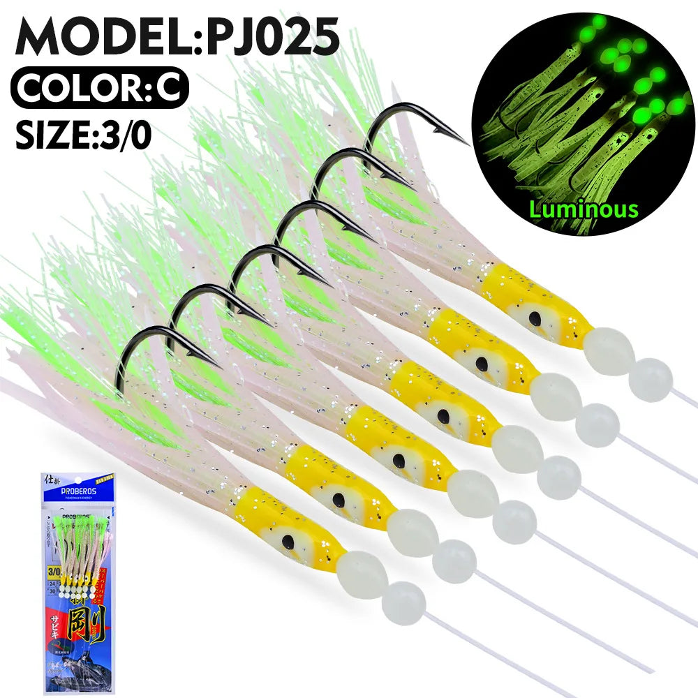 HookUpCo. Luminous Soft Lure Fishing Rigs Set - HookUpCo.
