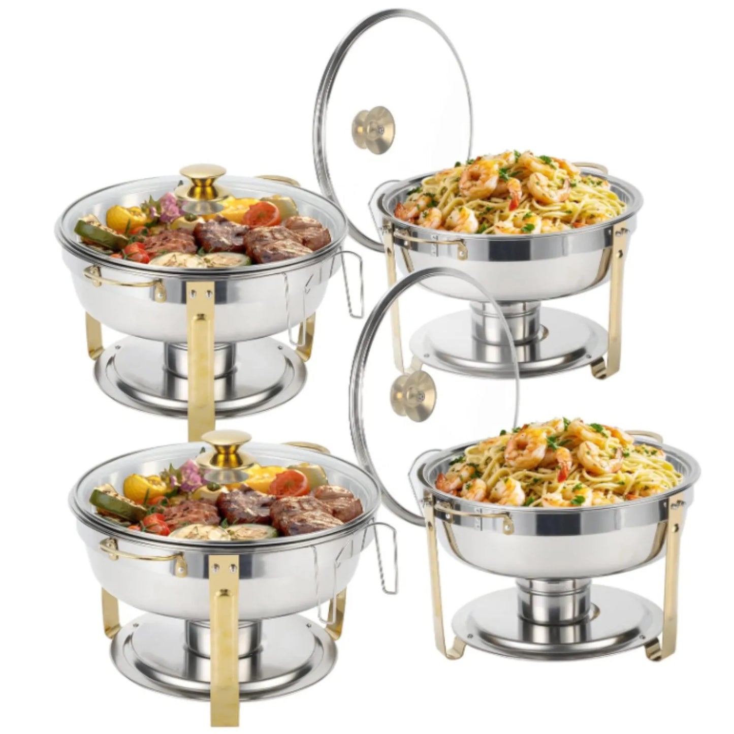 HookUpCo. Round Chafing Dish Set