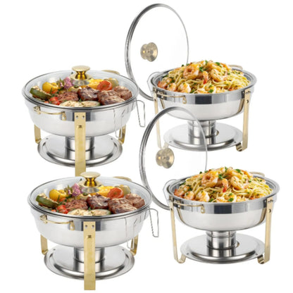 HookUpCo. Round Chafing Dish Set