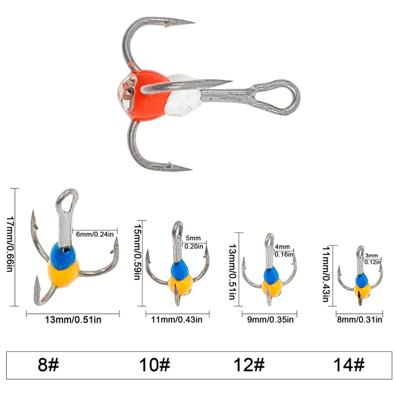 HookUpCo. High Carbon Steel Ice Fishing Hooks