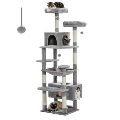 HookUpCo. Large Cat Tree with Hammock and Scratching Posts