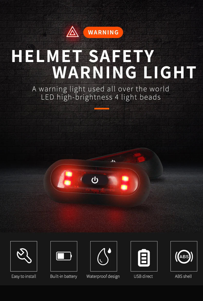 HookUpCo LED Bike Helmet Tail Light