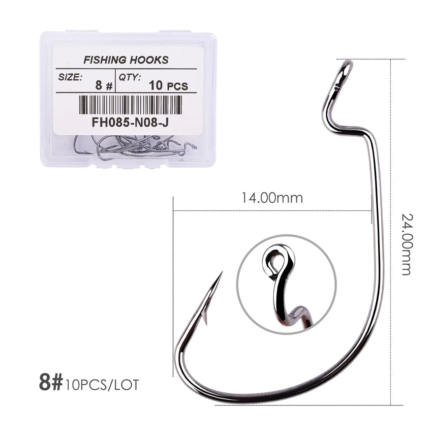 HookUpCo. 10pc Crank Hooks for Carp Fishing - HookUpCo.