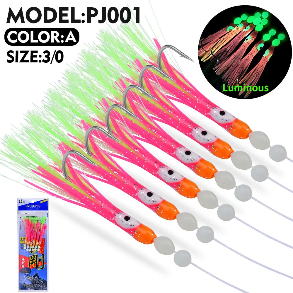 HookUpCo. Luminous Soft Lure Fishing Rigs Set - HookUpCo.