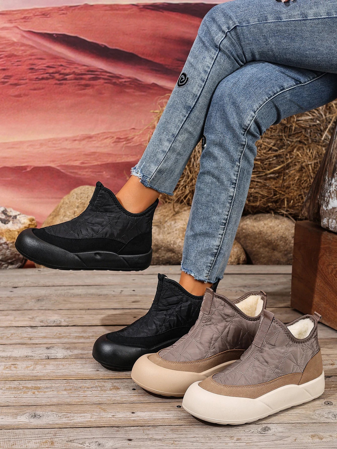 Cozy Fleece-Lined Snow Boots for Women - Non-Slip Comfort