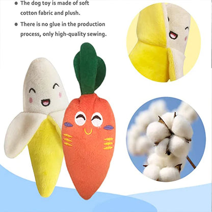 HookUpCo. Plush Squeaky Dog Toy for Chewers