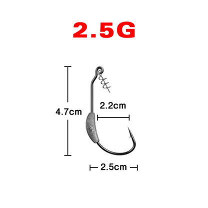 HookUpCo. 5-Piece Offset Fishing Hook Set - HookUpCo.