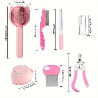 HookUpCo. 8-Piece Cat Grooming and Care Kit