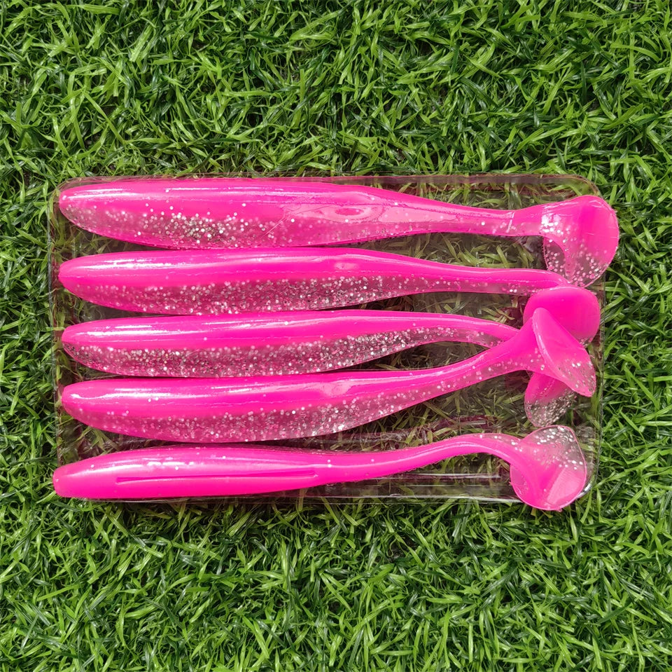HookUpCo. 5pcs Silicone T-Tail Fishing Lures - HookUpCo.