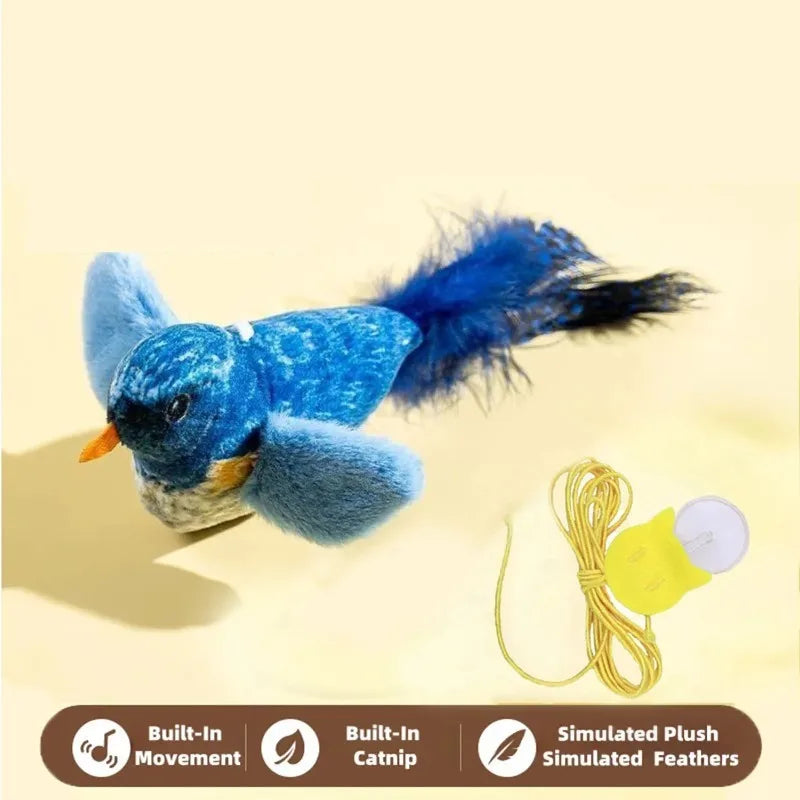 HookUpCo. Cat Toy with Bird Sound and Elastic Rope