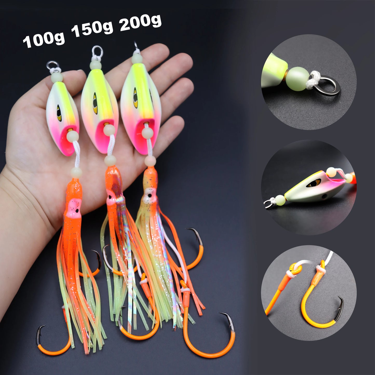 HookUpCo. Deep Sea Fishing Jig Hooks 100g-200g