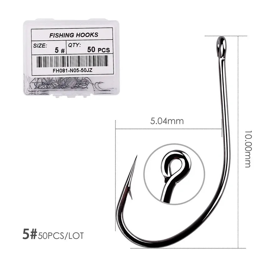 HookUpCo. High Carbon Fishing Circle Hooks 50pcs - HookUpCo.