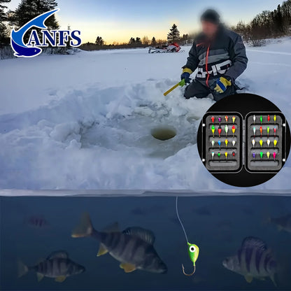 HookUpCo. Ice Fishing Jig Kit for Pike & Perch