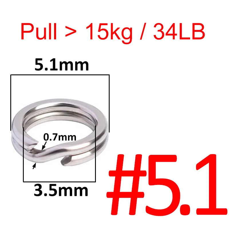 HookUpCo. Stainless Steel Fishing Split Rings 50pcs - HookUpCo.