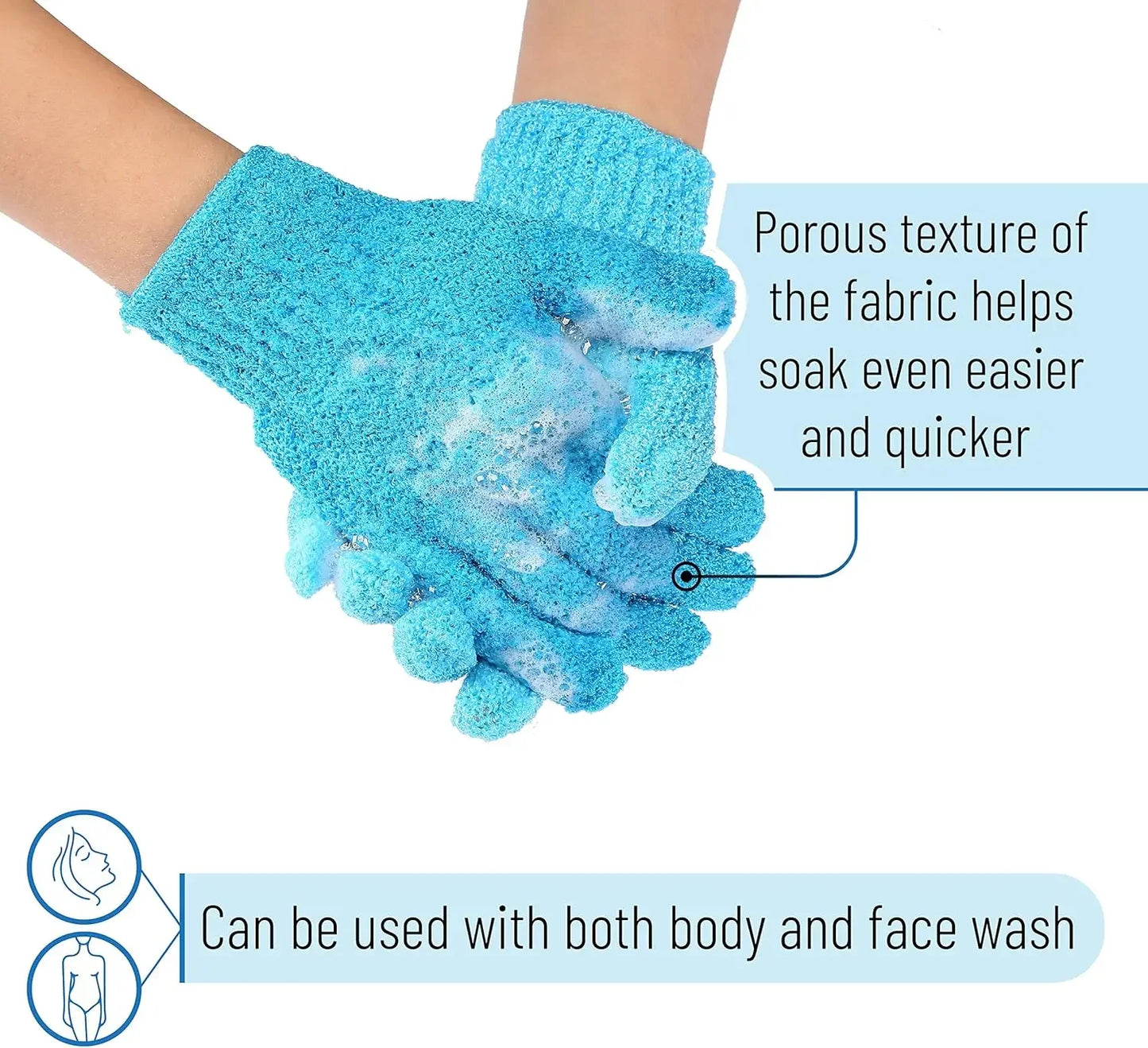 Exfoliating Bath Gloves Set for Smooth Skin