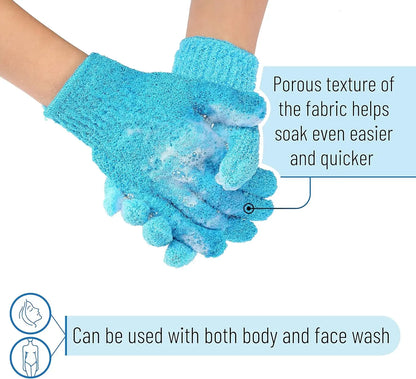 Exfoliating Bath Gloves Set for Smooth Skin