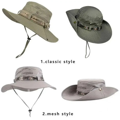 HookUpCo UV Wide Brim Bucket Hat